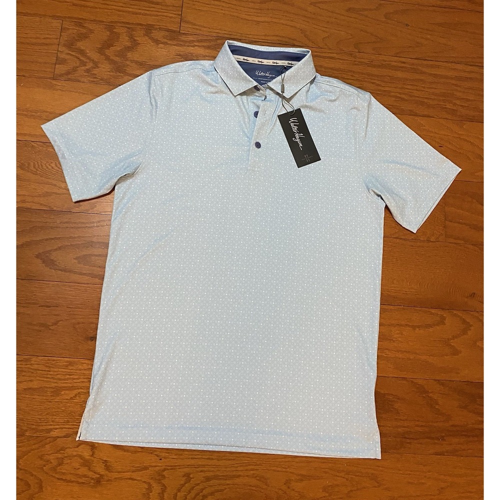 Walter Hagen Polo Shirt Mens Small Golf Stretch Blue  Performance New! NWT $70